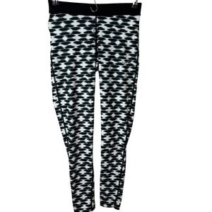 Nike Dri-FIT One Leggings Black‎ & White Patterned Athletic Yoga Small